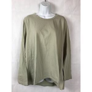 Used CUT LOOSE long Sleeve Tan 100% Cotton Shirt Lagenlook Sz XL Made in USA